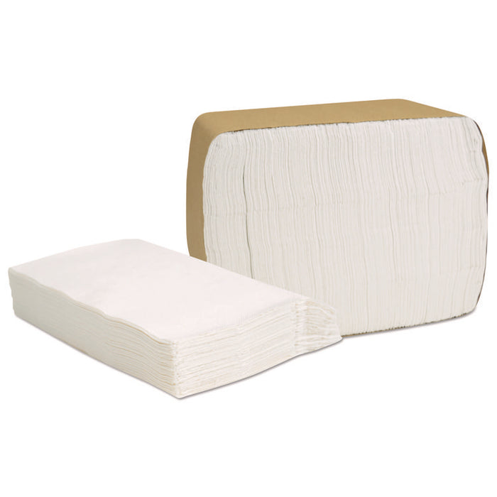 Select Full Fold II Napkins, 1-Ply, 12 x 12, White, 375/Pack, 24/Carton