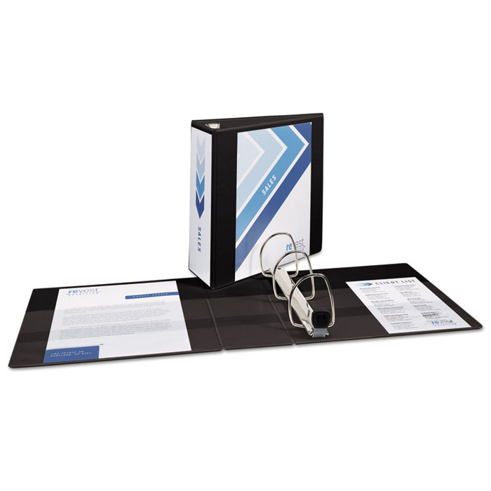 Heavy-Duty View Binder with DuraHinge and Locking One Touch EZD Rings, 3 Rings, 4" Capacity, 11 x 8.5, Black