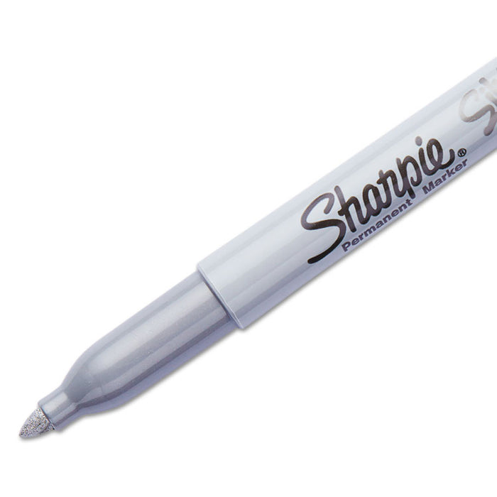 Metallic Fine Point Permanent Marker Value Pack, Fine Bullet Tip, Metallic Silver, 36/Pack