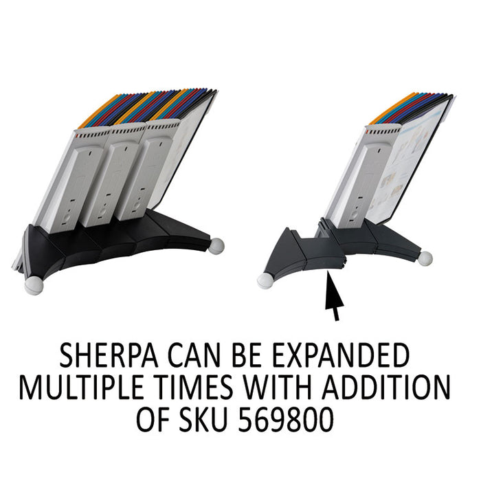 SHERPA Desk Reference System, 10 Panels, 10 x 5.63 x 13.88, Assorted Borders