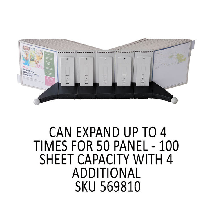 SHERPA Desk Reference System, 10 Panels, 10 x 5.88 x 13.5, Gray Borders