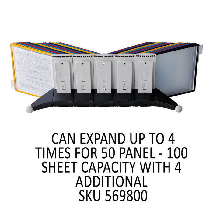 SHERPA Desk Reference System, 10 Panels, 10 x 5.63 x 13.88, Assorted Borders