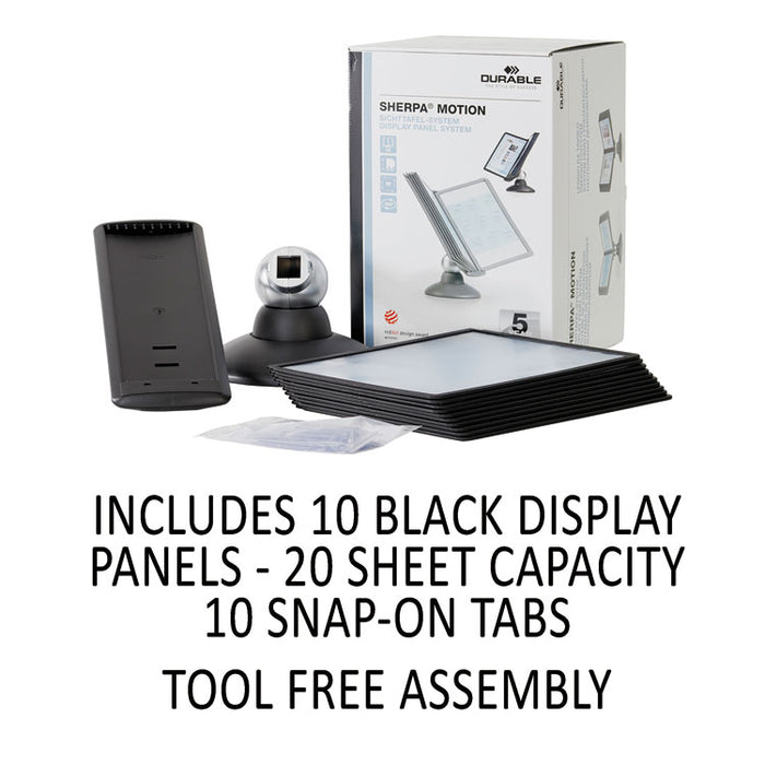SHERPA Motion Desk Reference System, 10 Panels, Black Borders