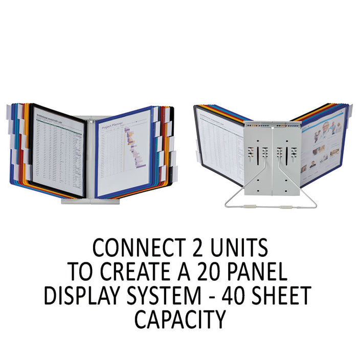 InstaView Expandable Desktop Reference System, 10 Panels, Assorted Borders