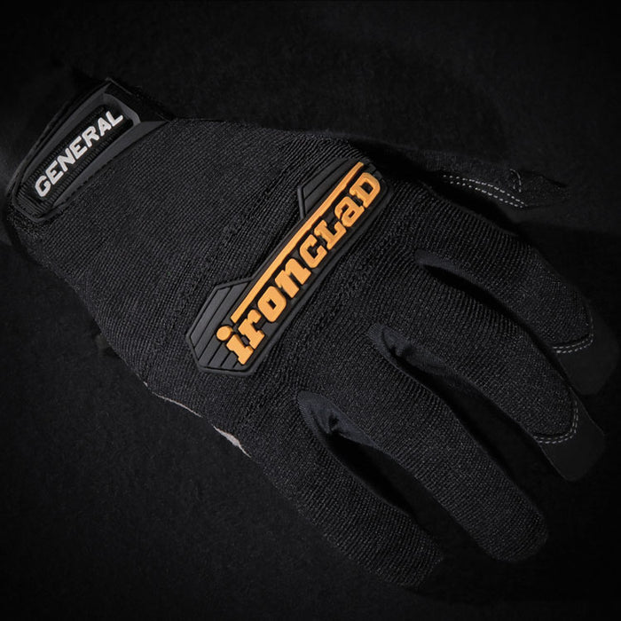 General Utility Gloves, EN388: 2132, 9" Long, X-Large, Black, Pair