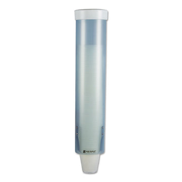 Adjustable Water Cup Dispenser with Removable Cap, For 4 oz to 10 oz Cups, Frosted Blue
