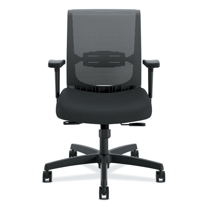 Convergence Mid-Back Task Chair, Synchro-Tilt and Seat Glide, Supports Up to 275 lb., Black
