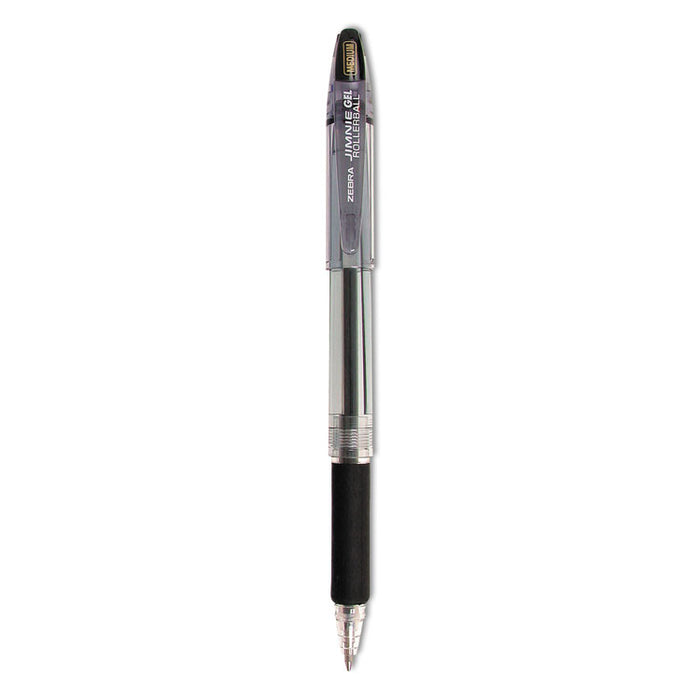 Jimnie Gel Pen Value Pack, Stick, Medium 0.7 mm, Black Ink, Clear/Black Barrel, 24/Box