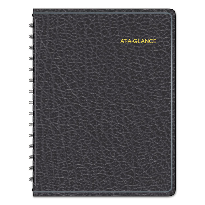 Four-Person Group Undated Daily Appointment Book, 10.88 x 8.5, Black Cover, 12-Month (Jan to Dec): Undated