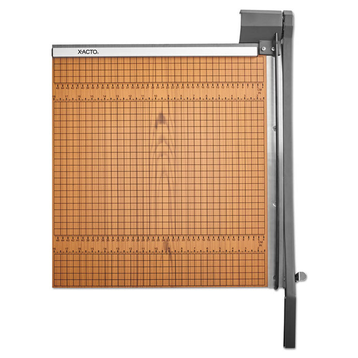 Square Commercial Grade Wood Base Guillotine Trimmer, 15 Sheets, 18" Cut Length, 18 x 18