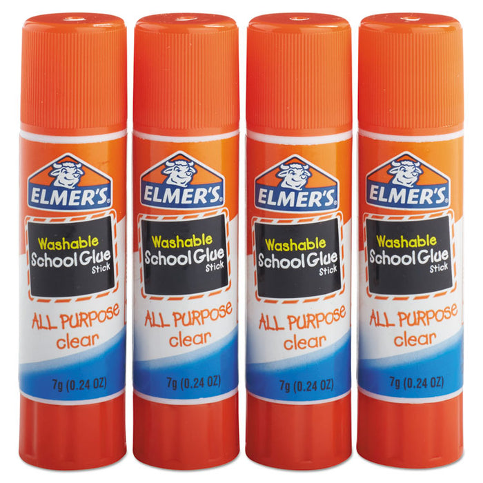 Washable School Glue Sticks, 0.21 oz, Applies and Dries Clear, 8/Pack