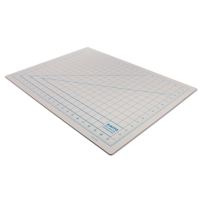 Self-Healing Cutting Mat, 1" Grid with Guide Angles, Non-Slip Backing, 18" x 24", Gray