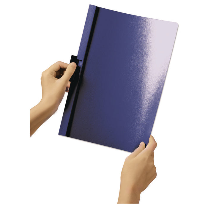 DuraClip Report Cover, Clip Fastener, 8.5 x 11, Holds 60 Sheets, Clear/Black, 25/Box