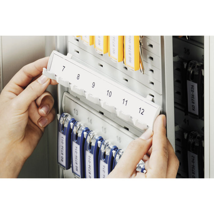 Locking Key Cabinet, 36-Key, Brushed Aluminum, Silver, 11.75" x 4.63" x 11"