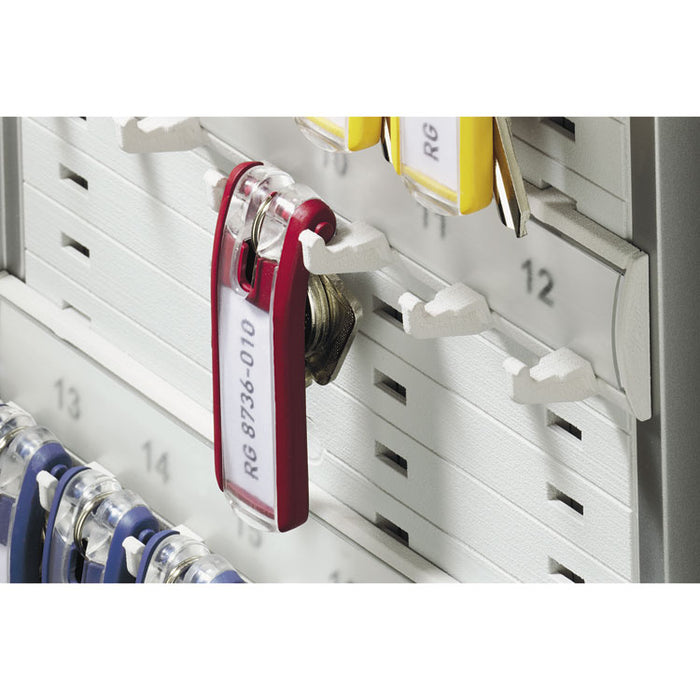 Locking Key Cabinet, 72-Key, Brushed Aluminum, Silver, 11.75" x 4.63" x 15.75"