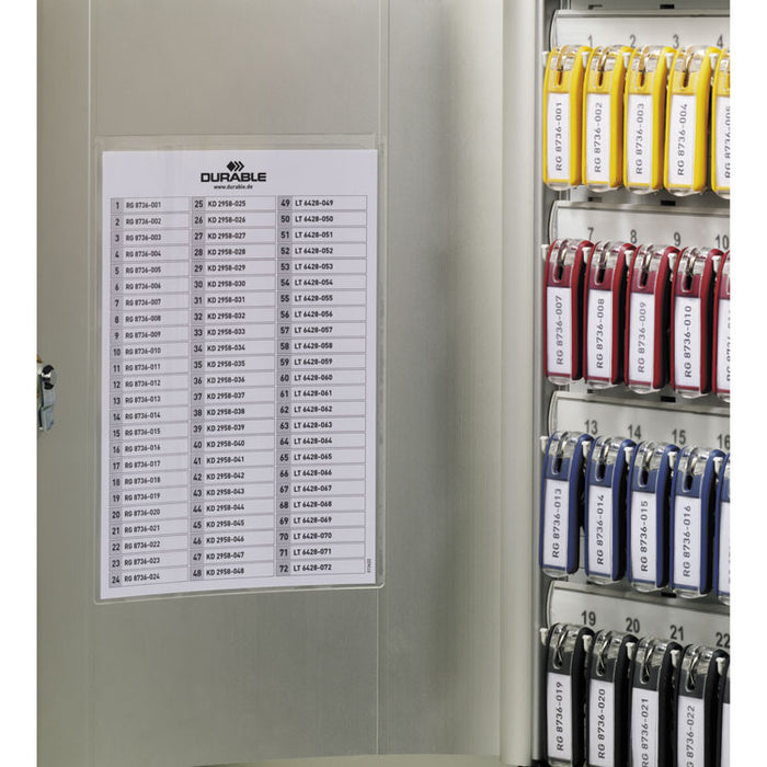 Locking Key Cabinet, 72-Key, Brushed Aluminum, Silver, 11.75" x 4.63" x 15.75"