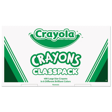Classpack Crayons, Large Size, 0.44" x 4", 8 Assorted Colors, 400/Pack