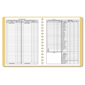 Simplified Monthly Bookkeeping Record, 4 Column Format, Tan Cover, 11 x 8.5 Sheets, 128 Sheets/Book