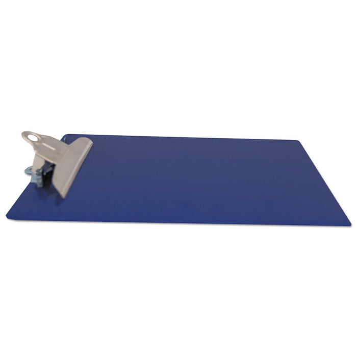 Recycled Plastic Clipboard with Ruler Edge, 1" Clip Capacity, Holds 8.5 x 11 Sheets, Blue
