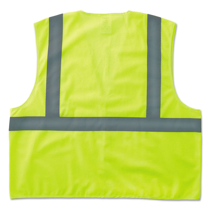 GloWear 8205HL Type R Class 2 Super Econo Mesh Safety Vest, Polyester, 2X-Large to 3X-Large, Lime
