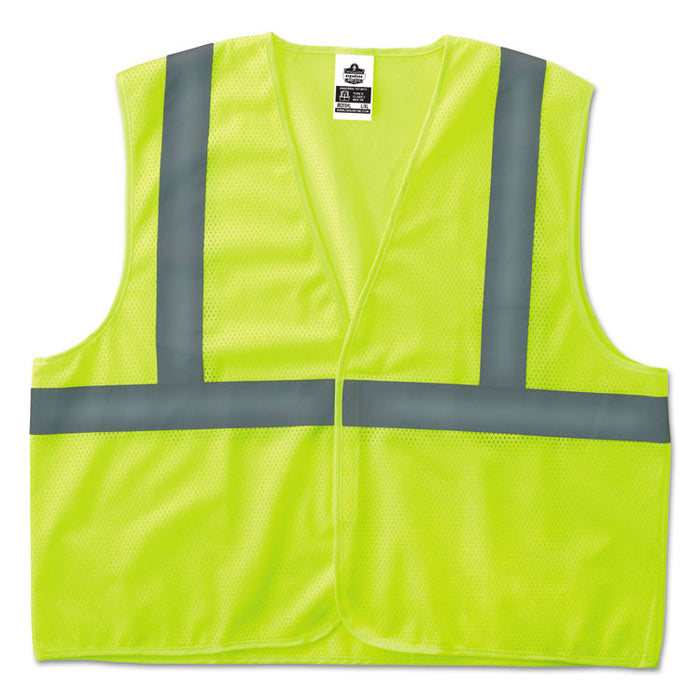 GloWear 8205HL Type R Class 2 Super Econo Mesh Safety Vest, Polyester, 2X-Large to 3X-Large, Lime