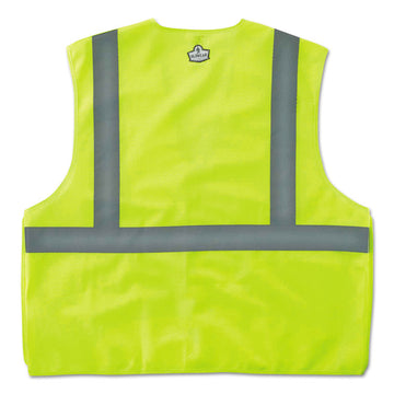 GloWear 8215BA Type R Class 2 Econo Breakaway Mesh Safety Vest, Polyester, Large to X-Large, Lime