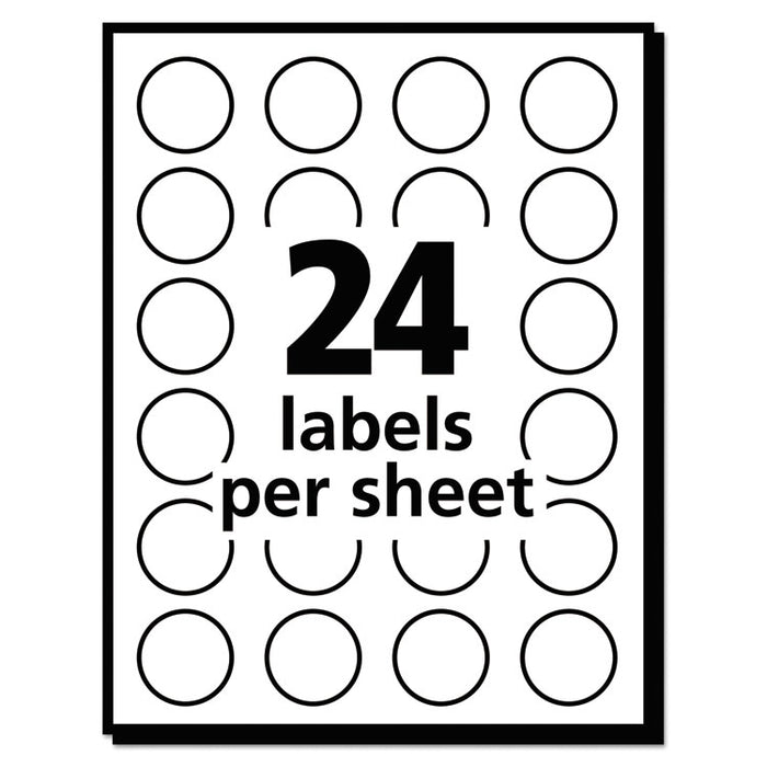 Printable Self-Adhesive Removable Color-Coding Labels, 0.75" dia, Light Blue, 24/Sheet, 42 Sheets/Pack, (5461)