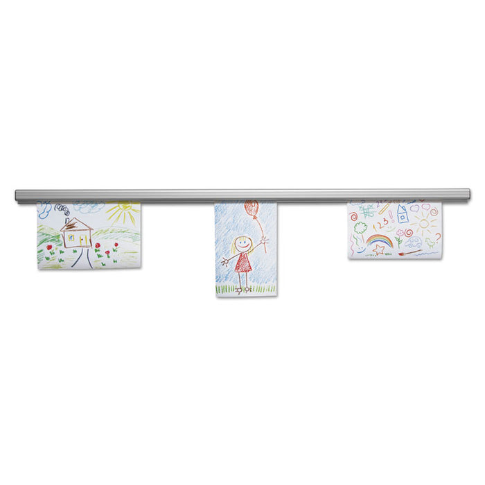 Grip-A-Strip Display Rails, 1.5" x 96", Satin Aluminum