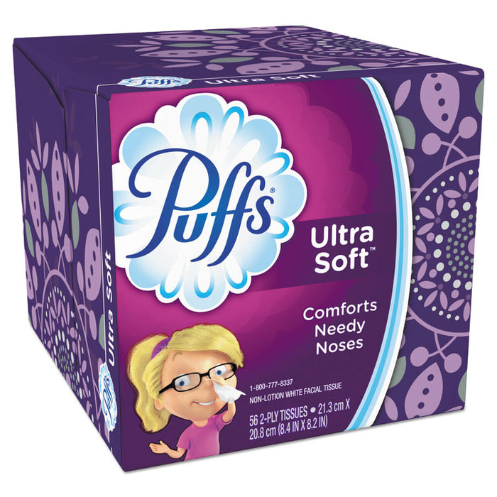 Ultra Soft Facial Tissue, 2-Ply, White, 56 Sheets/Box, 24 Boxes/Carton