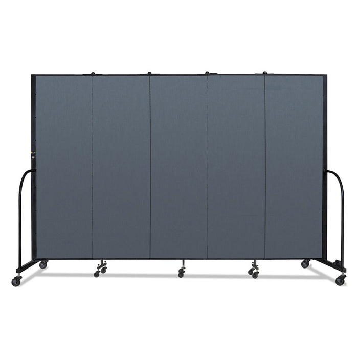 Portable Room Divider, 9 ft 5" x 0.75" x 6 ft, Vinyl/Fiberglass/Steel, Blue
