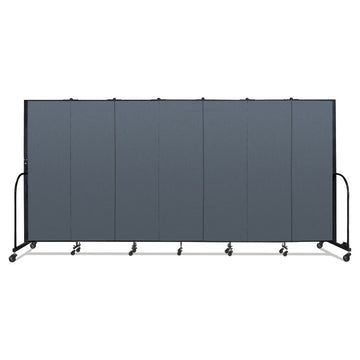 Portable Room Divider, 13 ft 1" x 0.75" x 6 ft, Vinyl/Fiberglass/Steel, Blue
