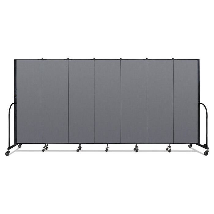 Portable Room Divider, 13 ft 1" x 0.75" x 6 ft, Vinyl/Fiberglass/Steel, Gray
