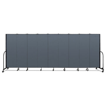 Portable Room Divider, 16 ft 9" x 0.75" x 6 ft, Vinyl/Fiberglass/Steel, Blue