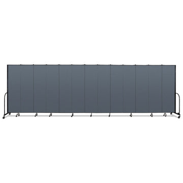 Portable Room Divider, 24 ft 1" x 0.75" x 7 ft 4", Vinyl/Fiberglass/Steel, Blue
