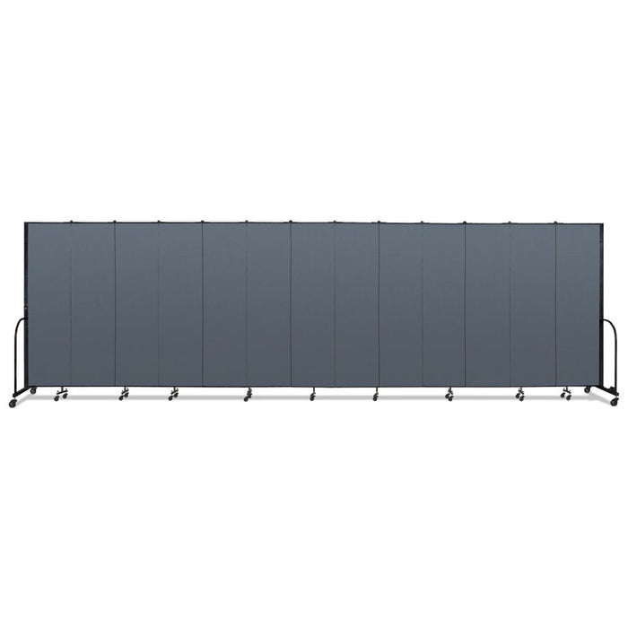 Portable Room Divider, 24 ft 1" x 0.75" x 7 ft 4", Vinyl/Fiberglass/Steel, Blue