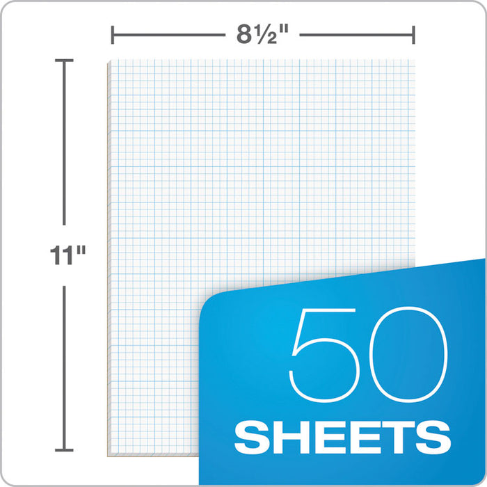 Cross Section Pads, Quadrille Rule (10 sq/in, 1 sq/in), (50) White 8.5 x 11 Sheets