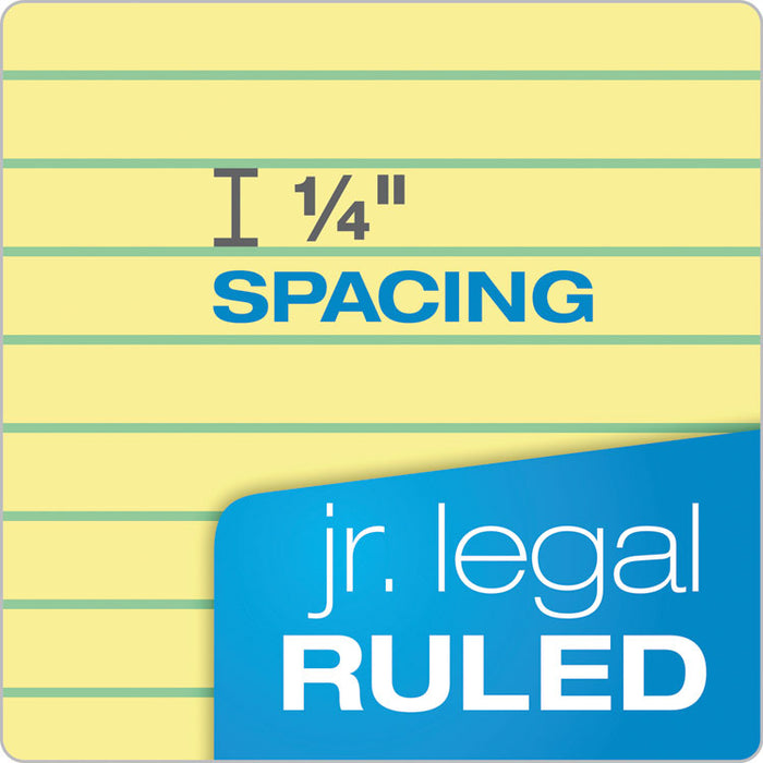 Docket Ruled Perforated Pads, Narrow Rule, (50) Canary Yellow 5 x 8 Sheets, 12/Pack