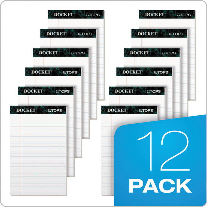 Docket Ruled Perforated Pads, Wide/Legal Rule, (50) White 8.5 x 11 Sheets, 12/Pack