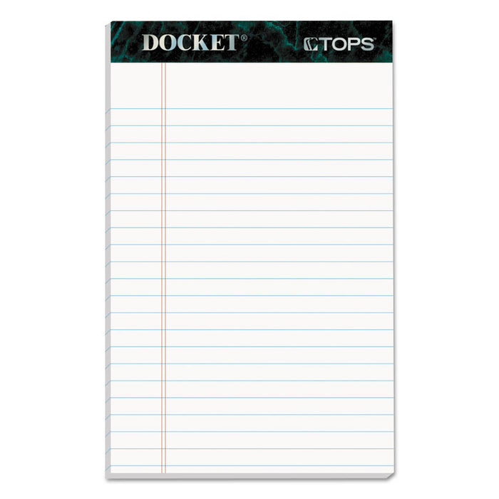 Docket Ruled Perforated Pads, Narrow Rule, (50) White 5 x 8 Sheets, 12/Pack
