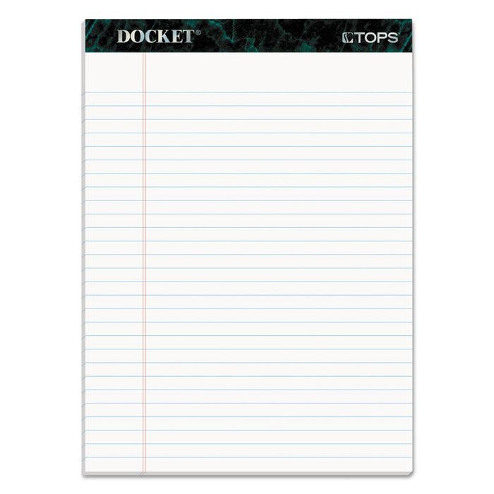 Docket Ruled Perforated Pads, Wide/Legal Rule, (50) White 8.5 x 11 Sheets, 12/Pack