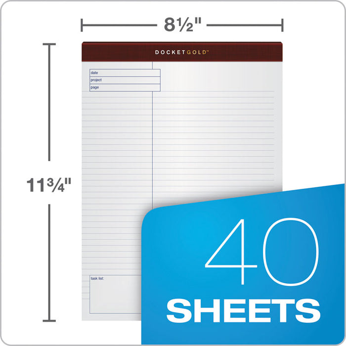 Docket Gold Planning Pads, Project-Management Format and Quadrille Rule (4 sq/in), (40) White 8.5 x 11 Sheets, 4/Pack