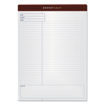 Docket Gold Planning Pads, Project-Management Format and Quadrille Rule (4 sq/in), (40) White 8.5 x 11 Sheets, 4/Pack