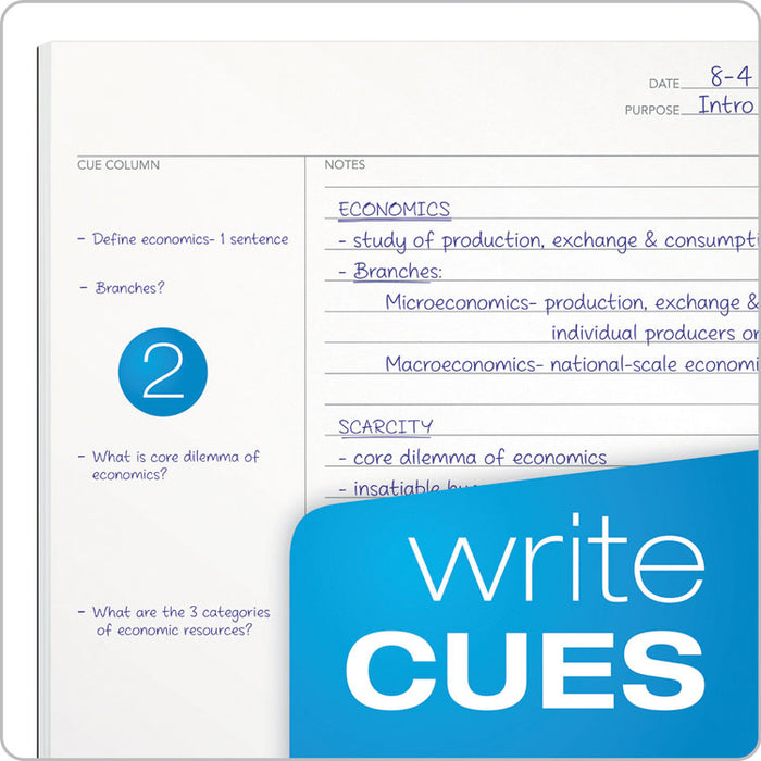 FocusNotes Legal Pad, Meeting-Minutes/Notes Format, (50) White 8.5 x 11 Sheets