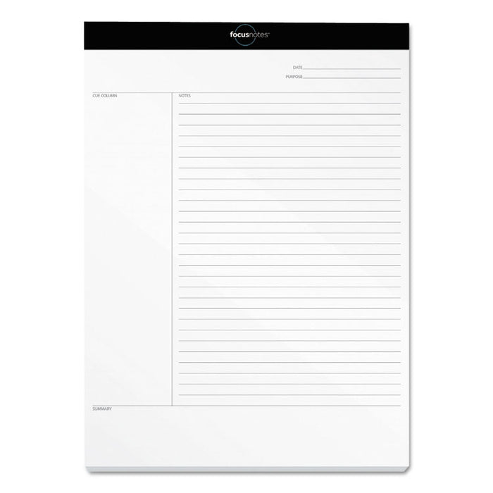 FocusNotes Legal Pad, Meeting-Minutes/Notes Format, (50) White 8.5 x 11 Sheets