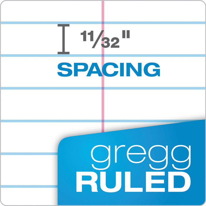 Docket Gold Steno Pads, Frosted White Cover, Gregg Rule, (100) White 6 x 9 Heavyweight 20 lb Bond Sheets