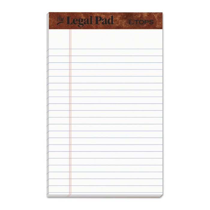 "The Legal Pad" Ruled Perforated Pads, Narrow Rule, (50) White 5 x 8 Sheets, Dozen
