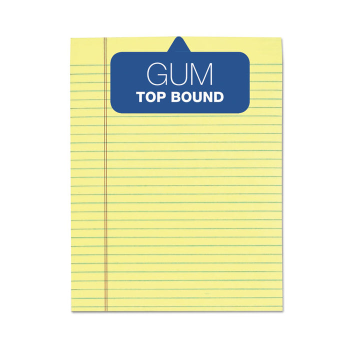 "The Legal Pad" Glue Top Pads, Wide/Legal Rule, (50) Canary Yellow 8.5 x 11 Sheets, 12/Pack