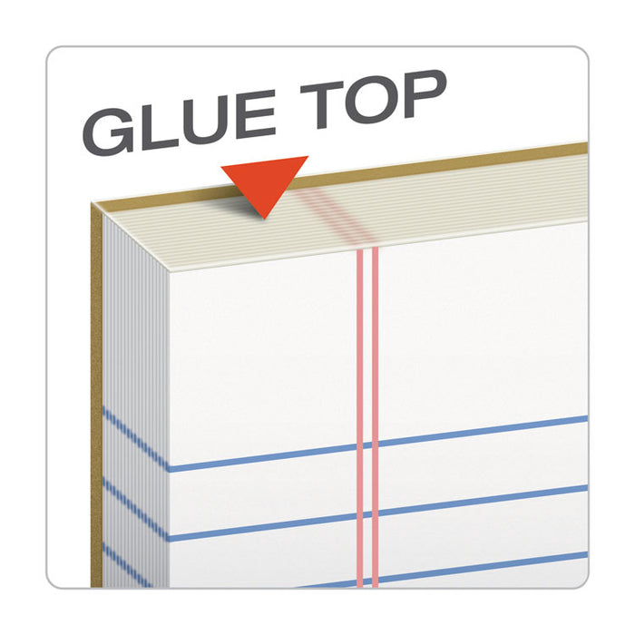"The Legal Pad" Glue Top Pads, Wide/Legal Rule, (50) White 8.5 x 11 Sheets, 12/Pack
