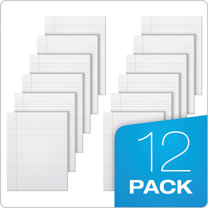 "The Legal Pad" Glue Top Pads, Wide/Legal Rule, (50) White 8.5 x 11 Sheets, 12/Pack