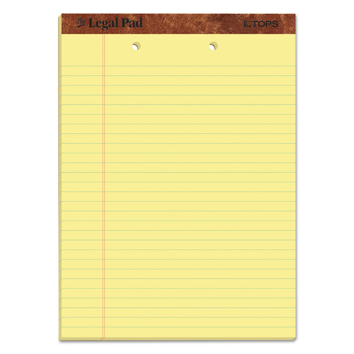 "The Legal Pad" Ruled Perforated Pads, Wide/Legal Rule, (50) Canary 8.5 x 11 Sheets, 12/Pack